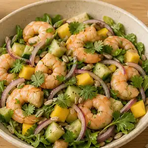 Insalata di gamberi e mango